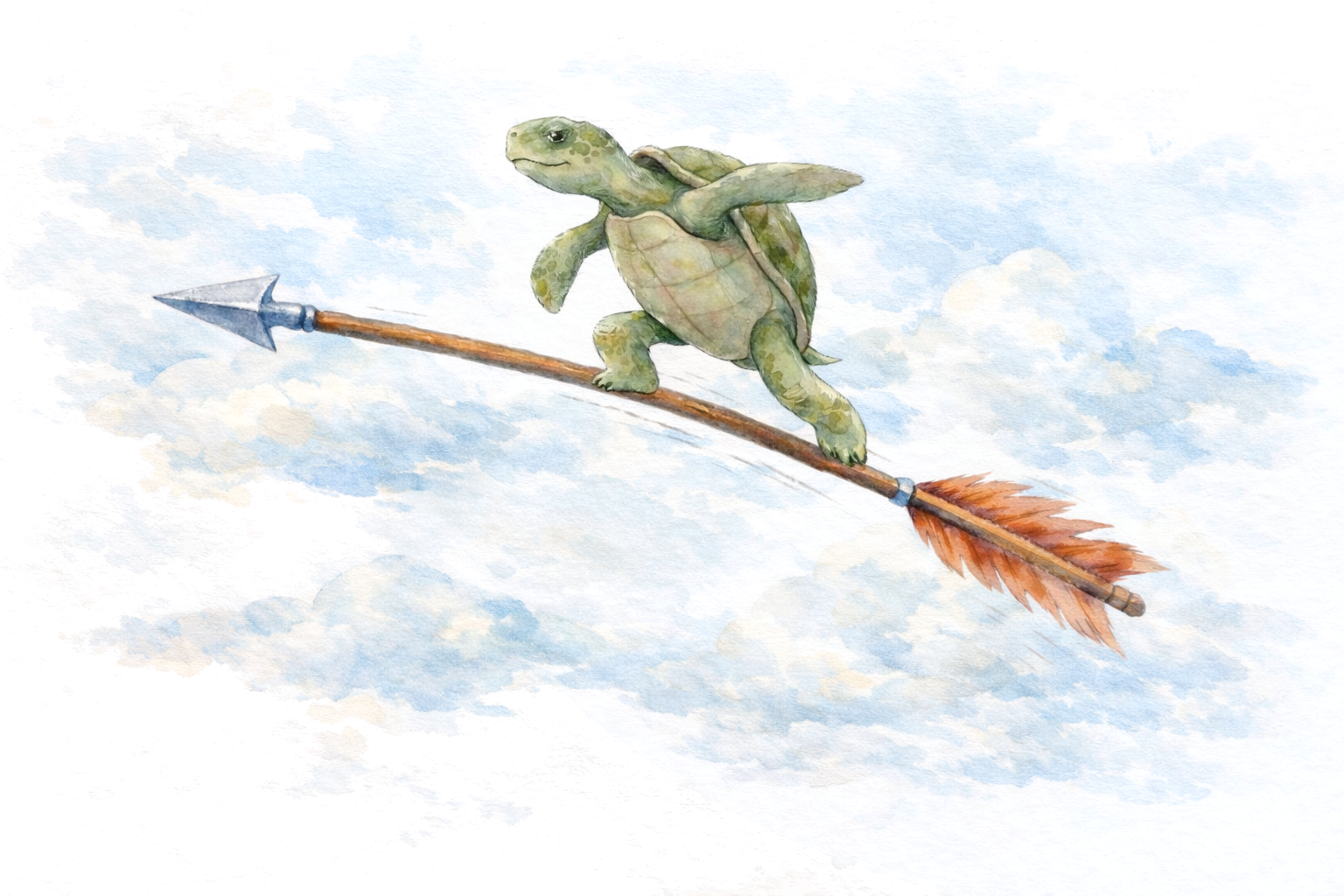 Turtle riding a rocket illustration